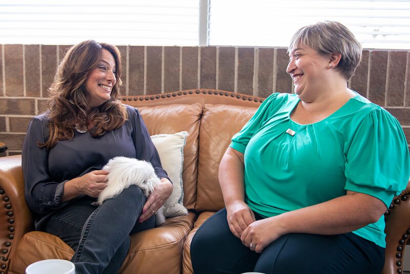 mann with laura discussing treatment options