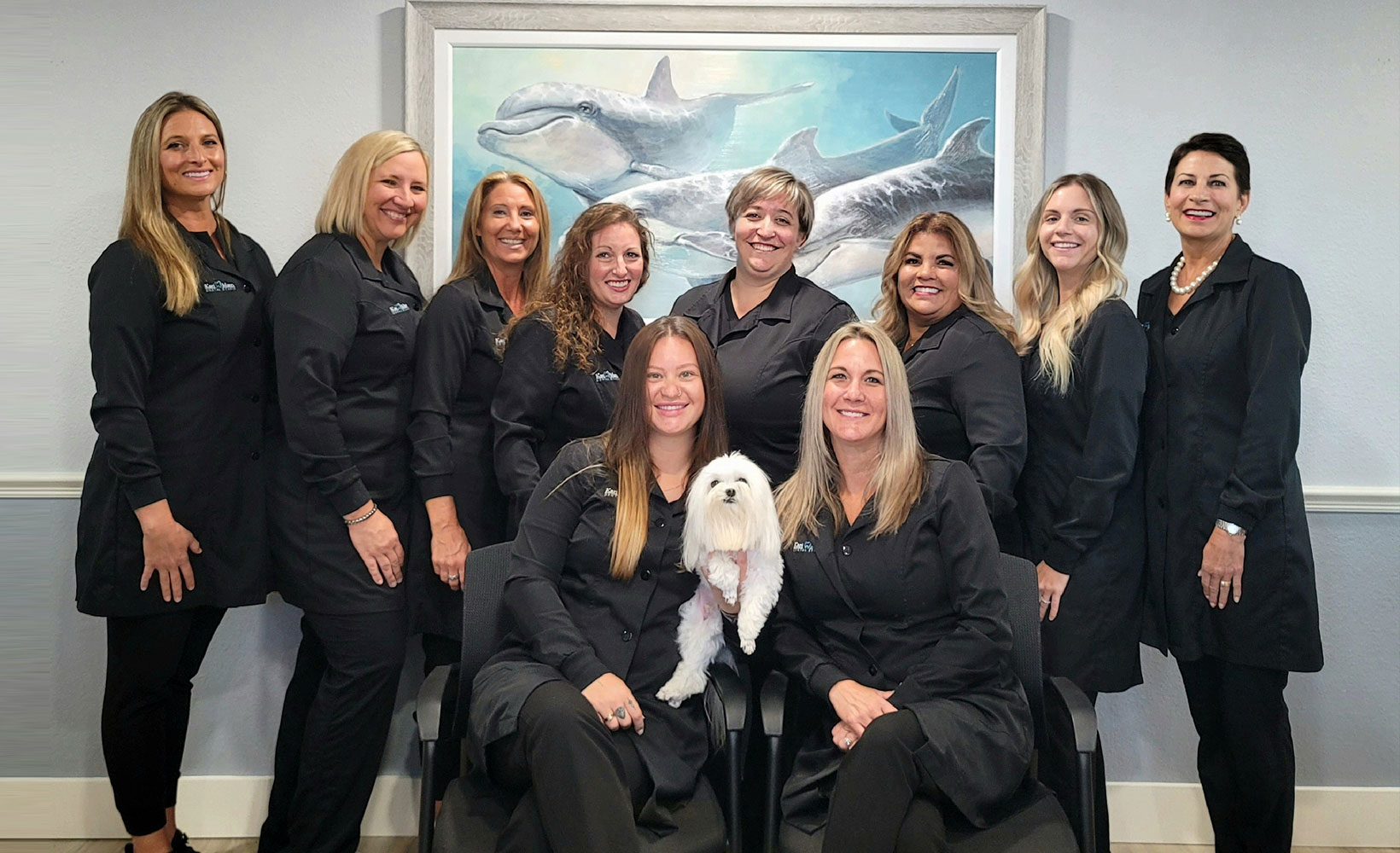 group picture of the staff members of the dental practice